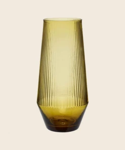 Hubsch Yellow Ripple Vase