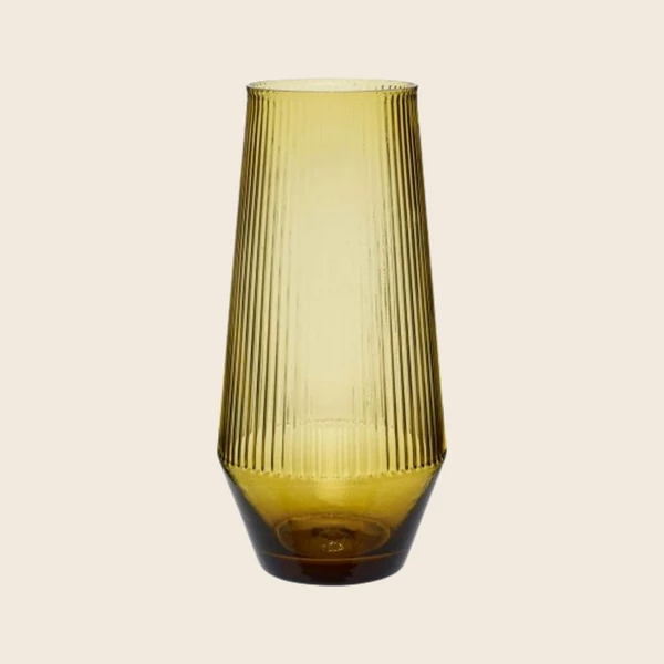 Hubsch Yellow Ripple Vase