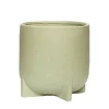 Hubsch Green Split Stoneware Pot Large