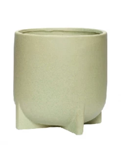 Hubsch Green Split Stoneware Pot Large