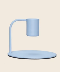 Hubsch Metal Curve Candle holder | Blue