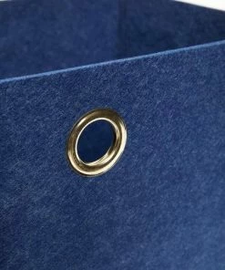 Hubsch Medium Blue Square Felt Storage Basket