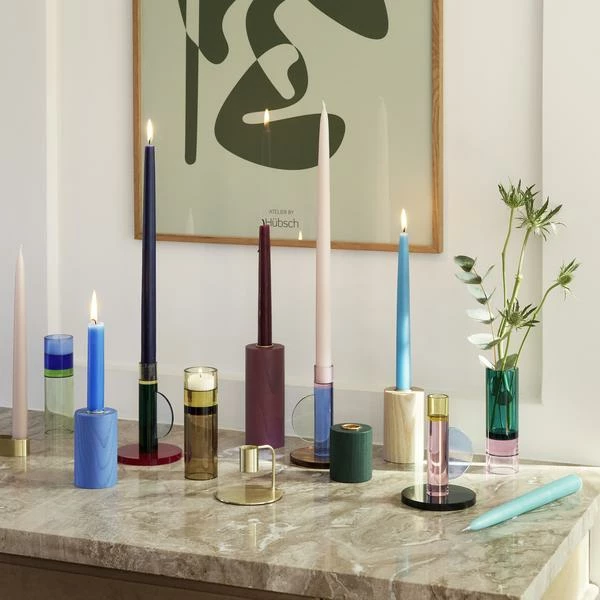 Hubsch Interior Kristallglas Kerzenhalter Blau