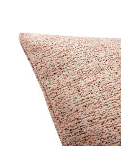 Hubsch Cushion with Filler, Velour/Polyester, White/Orange