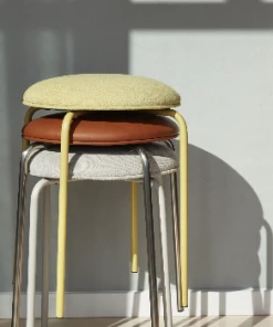 Hubsch Yellow Metal Stool