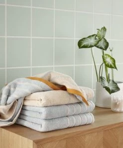 Hubsch Cotton Hand Towel Sand Blue Orange