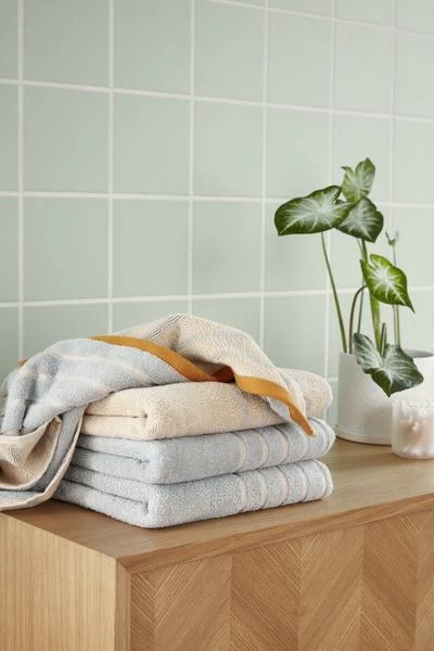 Hubsch Cotton Hand Towel Sand Blue Orange