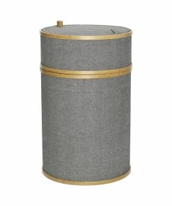 Hubsch Laundry Basket Ø38xh63cm in Bamboo and Cotton
