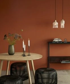 Hubsch Black Round Rattan Stool