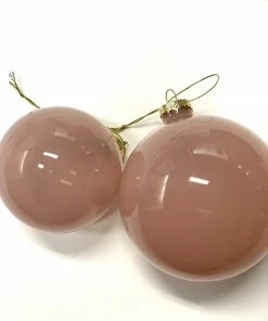 Hubsch Christmas ball baubles glass, pink, s/8