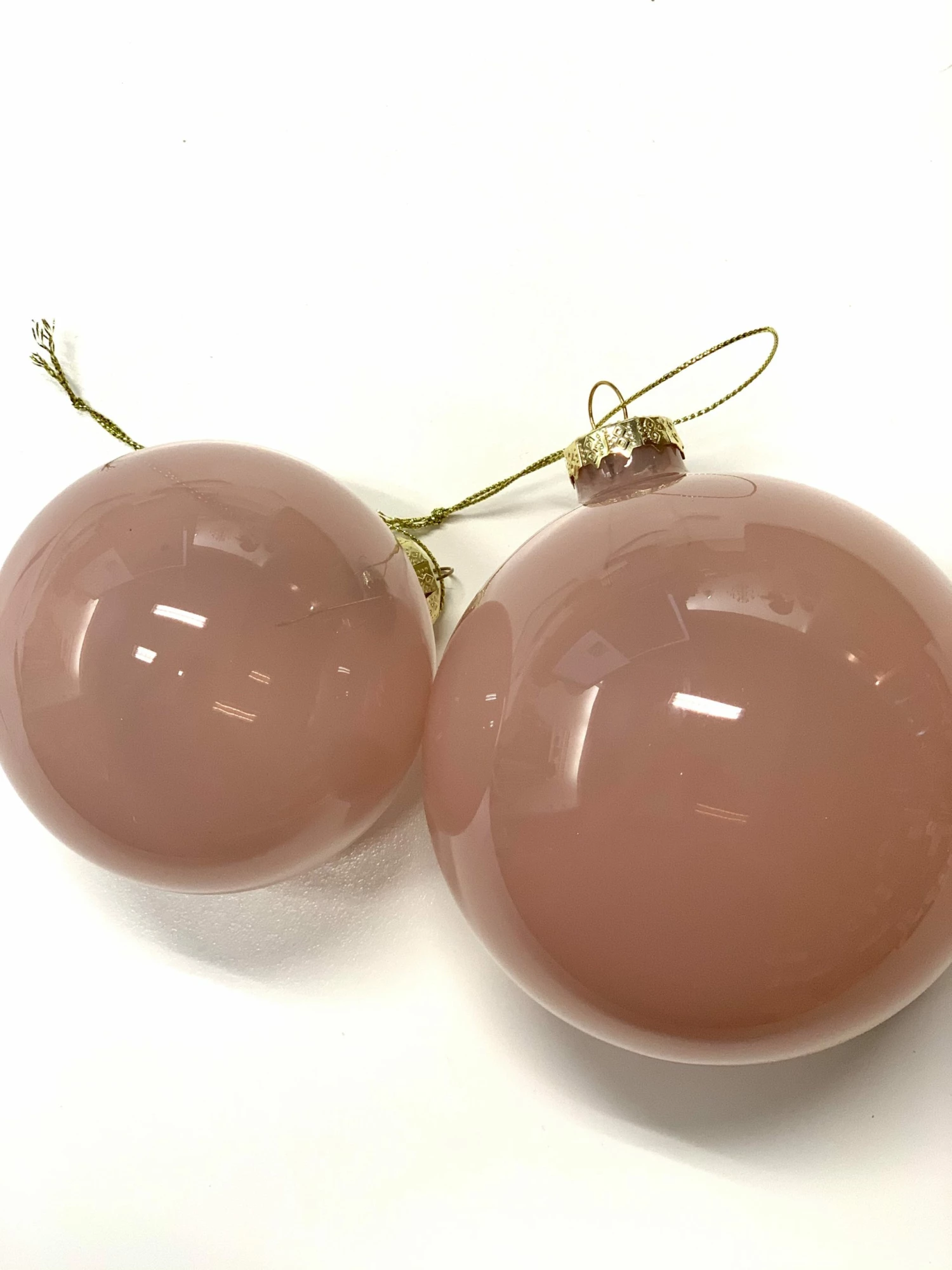 Hubsch Christmas ball baubles glass, pink, s/8