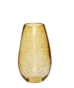 Hubsch Amber and Brass Flakes Vase