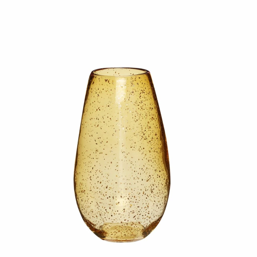Hubsch Amber and Brass Flakes Vase