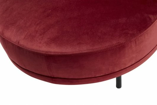 Hubsch Red and Black Velour Round Stool