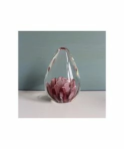 Hubsch Glass Floral Element Paperweight