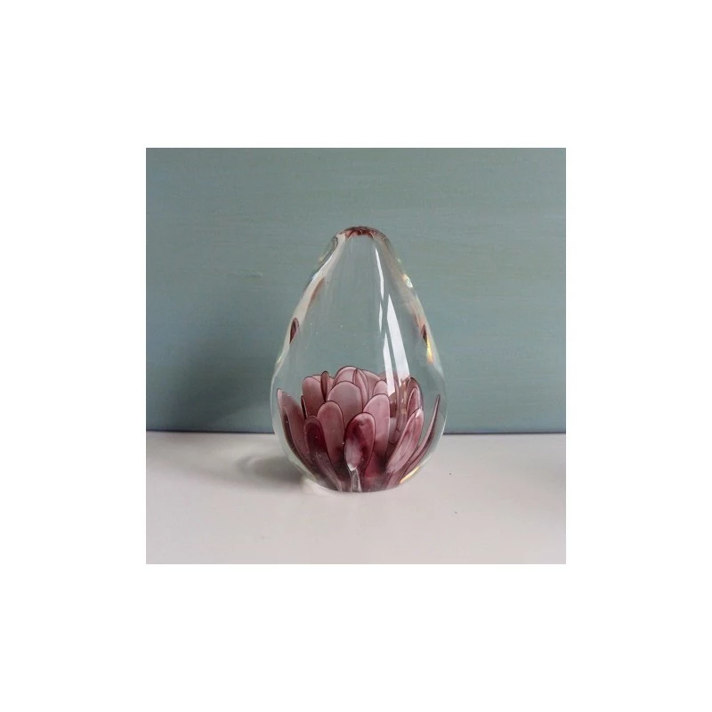 Hubsch Glass Floral Element Paperweight