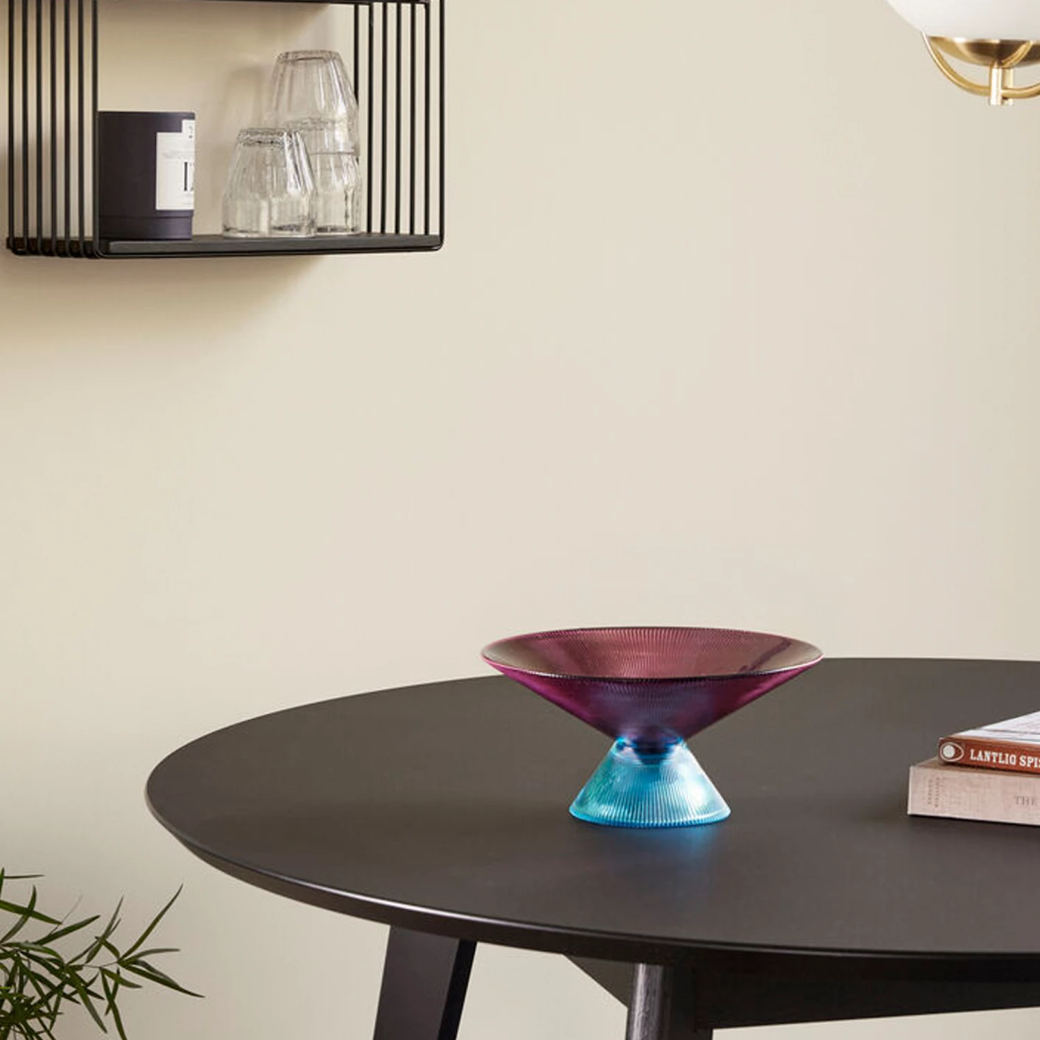 Hubsch Glass Bowl - Blue / Orange