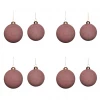 Hubsch Set of 8 Christmas ball baubles glass, purple