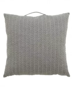 Hubsch Medium Grey Filler Pattern Cushion with Handle