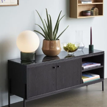 Hubsch Table Lamp, Glass, Opal/Green