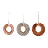 Hubsch Set of 3 Metal and String Christmas Ornament