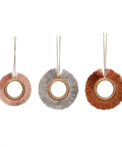 Hubsch Set of 3 Metal and String Christmas Ornament