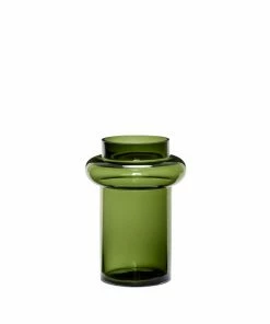Hubsch Green Glass Vase 2in1
