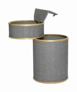 Hubsch Laundry Basket Ø38xh63cm in Bamboo and Cotton