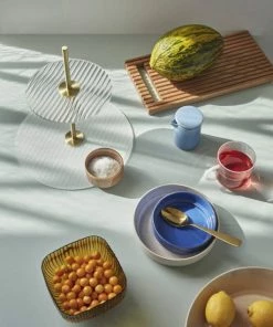 Hubsch Glass and Metal Fruit Bowl or Cake Plateau Etagere