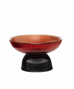 Hubsch Small Detachable Glass Bowl Orange/Black