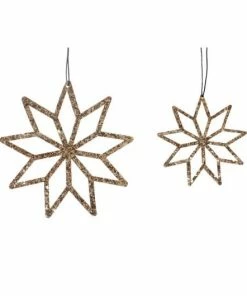 Hubsch Set of 2 Copper Fabric Star