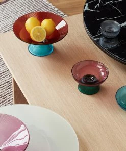 Hubsch Glass Bowl - Pink / Smoked