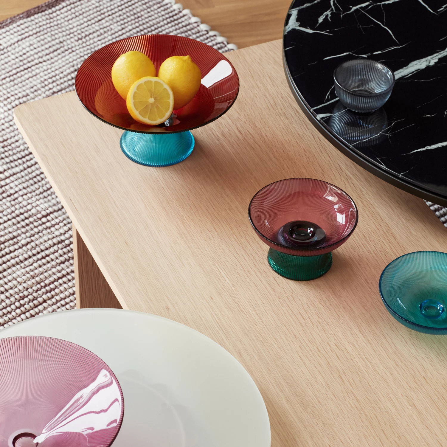 Hubsch Glass Bowl - Pink / Smoked