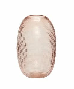Hubsch Textured Pink Glass Vase