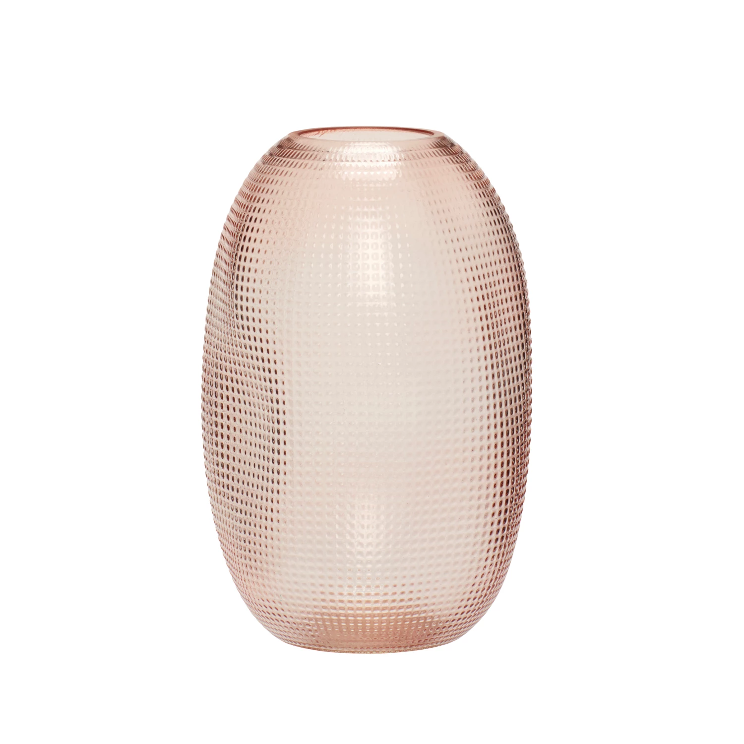 Hubsch Textured Pink Glass Vase