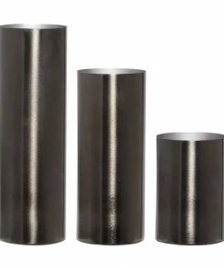 Hubsch Small Grey Metal Cylinder Vase