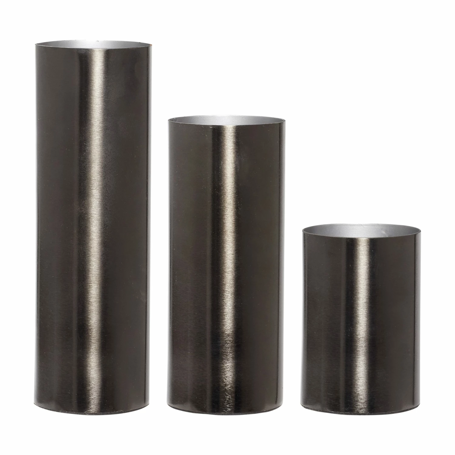 Hubsch Small Grey Metal Cylinder Vase