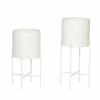 Hubsch Pot W/Leg Metal White S/2