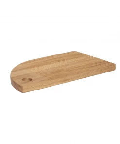 Hubsch Lined Quarter Oval Shape Oak Cutting Board Large Size