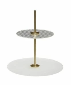 Hubsch Glass and Metal Fruit Bowl or Cake Plateau Etagere