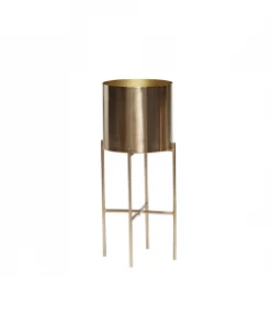 Hubsch Tall Brass Standing Planter