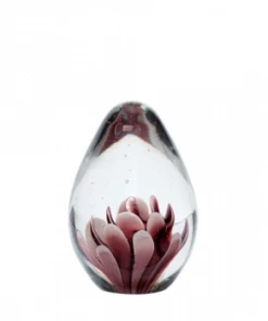 Hubsch Glass Floral Element Paperweight