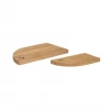 Hubsch Set of 2 Lined Quarter Oval Shape Oak Cutting Board