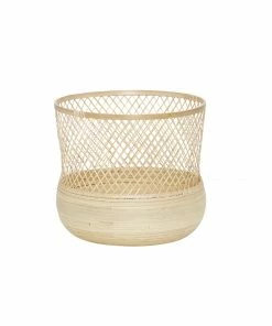 Hubsch Round Bamboo Baskets in Medium