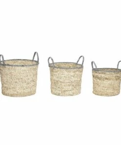 Hubsch Basket with Handles Ø37xh40 Cm in Natural Colour