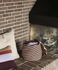 Hubsch White & Orange Cushion 60x60cm