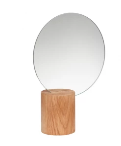 Hubsch Table Mirror, Wood, Nature, Round