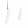 Hubsch White Porcelain Feather Ornament Set of 4