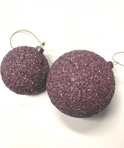 Hubsch Set of 8 Christmas ball baubles plastic, purple