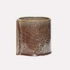 Hubsch Brown Ceramic Leaf Pot D20